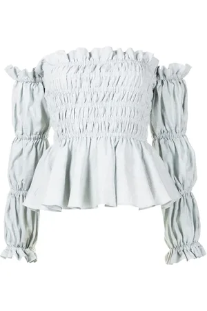 Isolda Daphne bluse med off-shoulder-snit