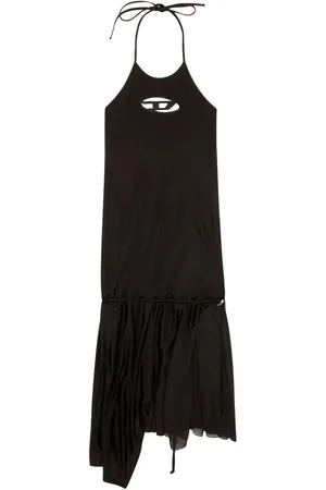 Diesel Kjole med chiffon-kant og halterneck