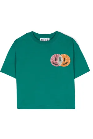 Molo Reinette T-shirt med pailletudsmykket smil