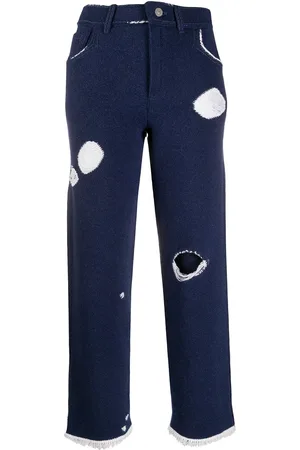 Barrie Denim-inspirerede boyfriend-bukser i strik