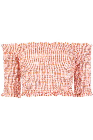 Kenzo Ginghamternet top med off-shoulder-snit