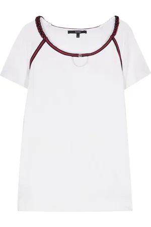 Gucci Web-stribet bluse med udskæringsdetalje fra 00