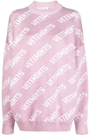 Vetements Intarsiastrikket sweater med logo