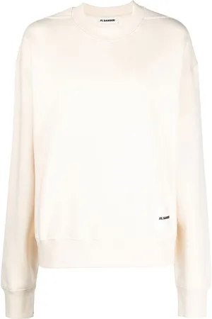 Jil Sander Sweatshirt med logomærke og rund hals