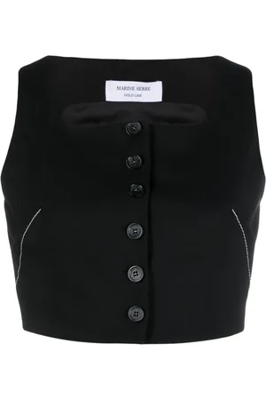 Marine Serre Cropped skræddersyet bustier-vest