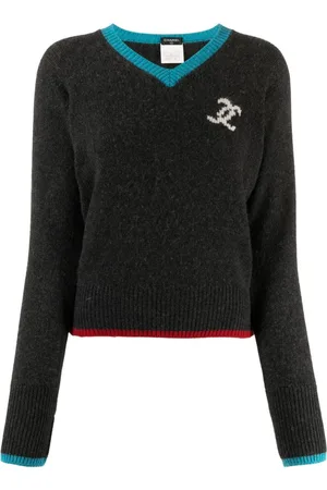 CHANEL 1996 trøje med CC-intarsia