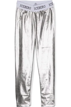 Iceberg Laminerede leggings med logobånd i taljen