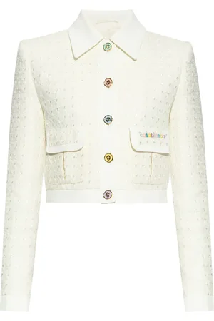 Casablanca Jakke i tweed med logo-broderi