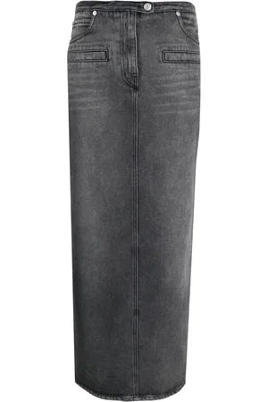 Courrèges Stenvasket Heritage denimnederdel med udskæringsdetalje