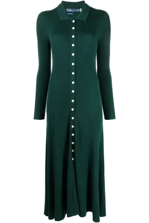 Ralph Lauren Midi ribstrikket kjole