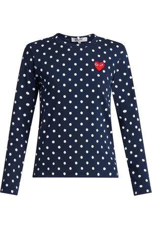 Comme des Garçons Polkaprikket T-shirt med hjertelogo