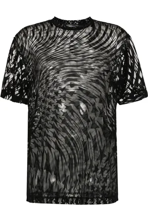 MUGLER Kasseformet T-shirt med flock-tryk