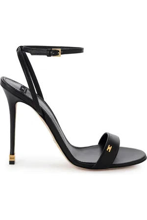 Elisabetta Franchi 100mm mules med logoplade i siden