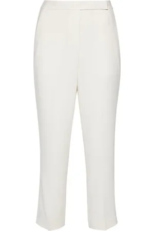 THEORY Cropped bukser i crepe med smal pasform
