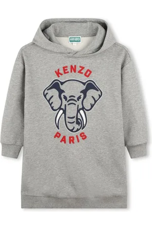 Kenzo Hættetrøje-kjole med elefanttryk