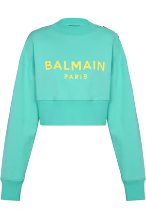 Balmain Cropped sweatshirt med logotryk
