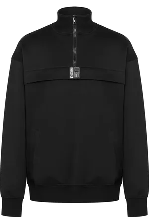 Moschino Sweatshirt med logoapplikation og lynlås