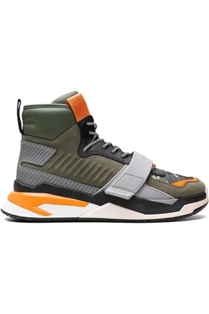 Balmain B-Ball Panelled "Green/Orange" sneakers