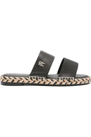 Tommy Hilfiger Espadriller i læder med logoplade