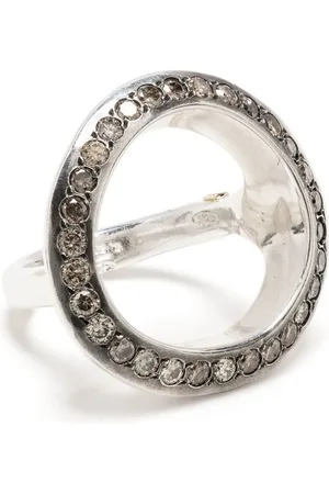 ROSA MARIA Ring med pavéfattet diamant og udskæringsdetalje