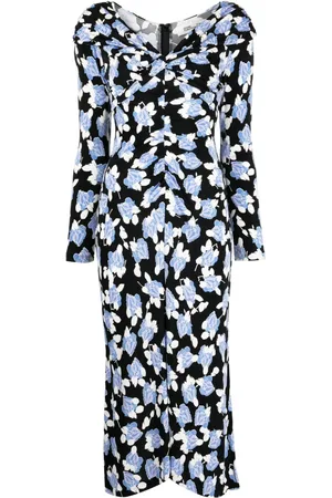 Diane von Furstenberg Kjole med blomstertryk og V-hals