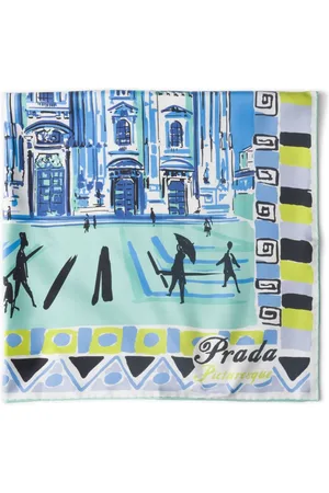 Prada Tørklæde med Pittoresque 90 Milan-tryk