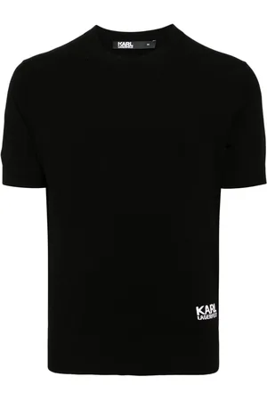 Karl Lagerfeld Intarsiastrikket top med logo