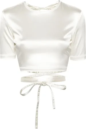 Patou T-shirt i satin med åben ryg