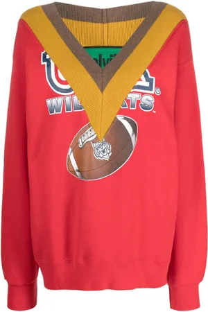 Colville Sweatshirt med grafisk tryk og V-hals