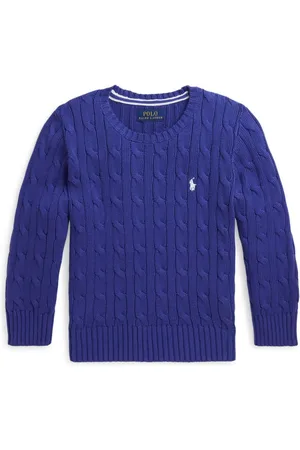 Ralph Lauren Kabelstrikket trøje med logo-broderi