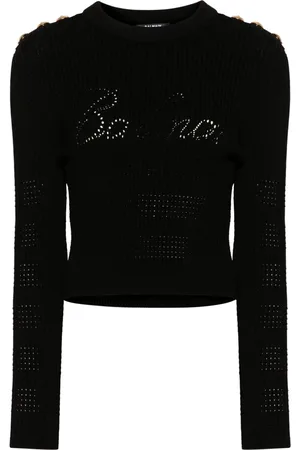 Balmain Ribstrikket trøje med seks knapper