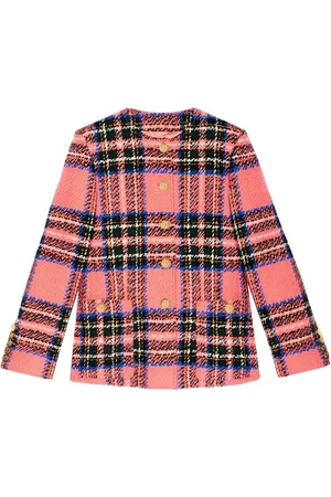 Gucci Skotskternet bouclé-tørklæde