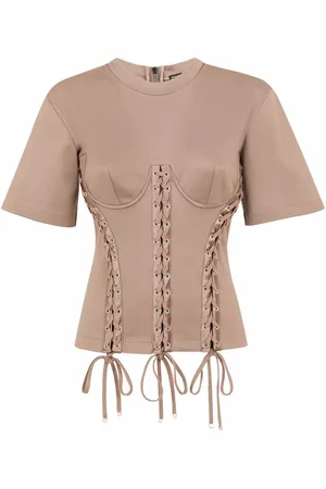 Dolce & Gabbana Korset-T-shirt med snørehulsudsmykning