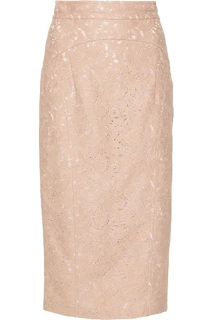 Nº21 Mellemlang pencil-nederdel med blonder