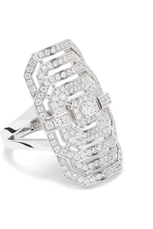 Statement Cocktail-fingerring i sølv sat med diamanter