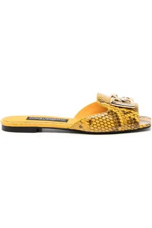 Dolce & Gabbana Sandaler i slangeskind med logoplade