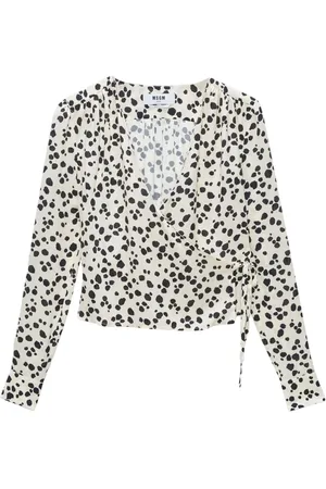 Msgm Polkaprikket bluse med V-hals