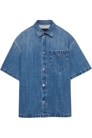 Prada Denimskjorte med trekantet logo