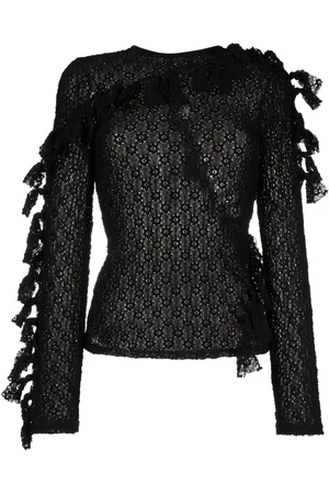 ECKHAUS LATTA Halvgennemsigtig top med knudedetalje