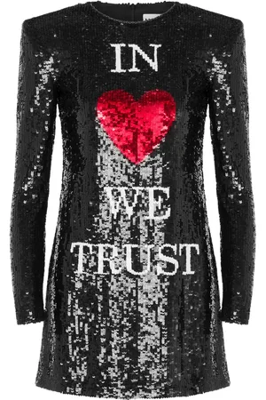 Moschino Kort In Love We Trust kjole med pailletter