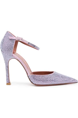 Amina Muaddi Vittoria 105mm pumps med rhinstenudsmykning