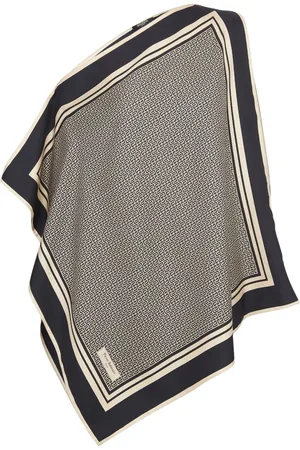 Balmain Asymmetrisk silketop med monogram