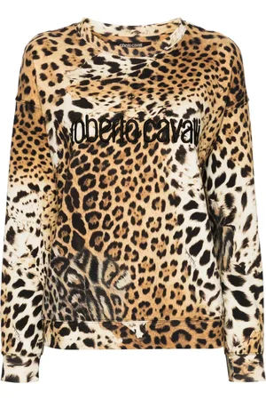 Roberto Cavalli Sweatshirt med Jaguar Skin-tryk