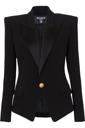 Balmain Enkeltradet blazer i satin med revers