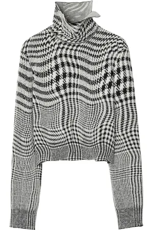 Burberry Houndstooth-mønstret trøje i jacquard med høj hals