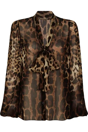 Dolce & Gabbana Silkebluse med leopardtryk