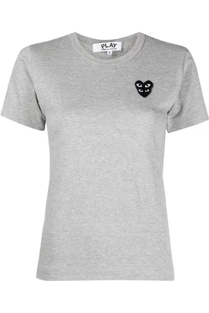 Comme des Garçons Kortærmet T-shirt med broderet logo