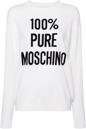 Moschino Intarsiastrikket trøje med slogan