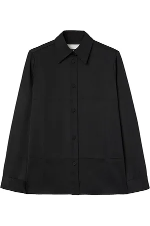 Jil Sander Satinskjorte med spids krave