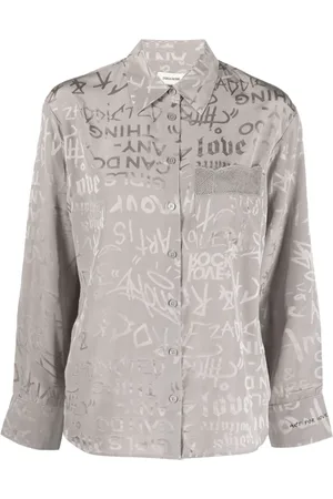 Zadig & Voltaire Silkeskjorte med slogan-tryk
